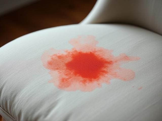 Before: dining chair with a visible food stain