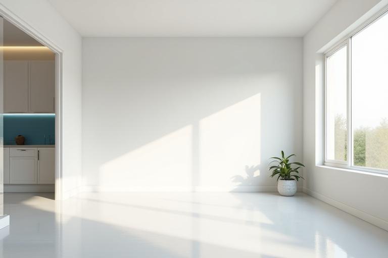 Spotless newly constructed room after post-construction cleaning, bright and ready for use